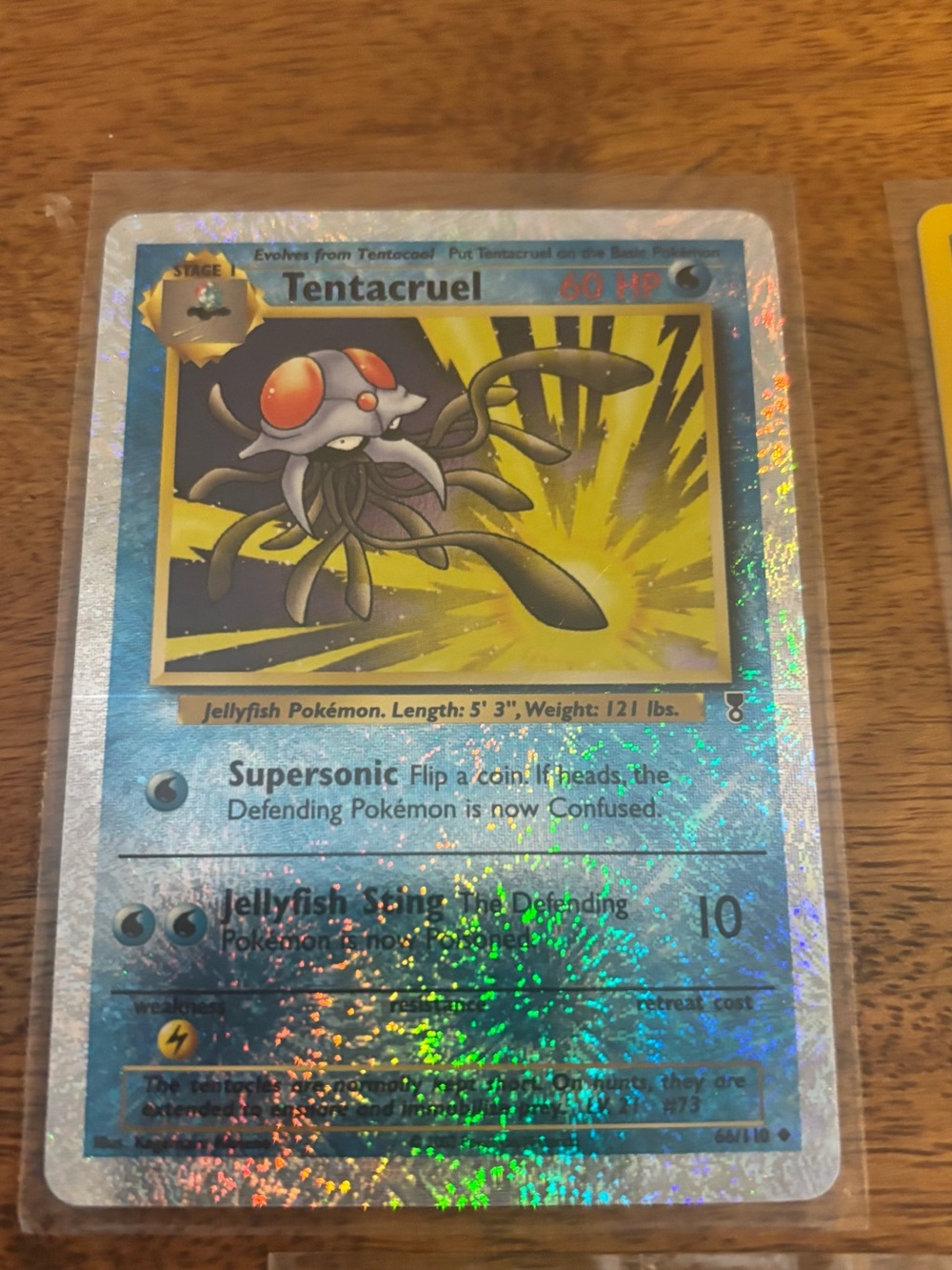 Vintage Holographic Tentacruel Card - Blue